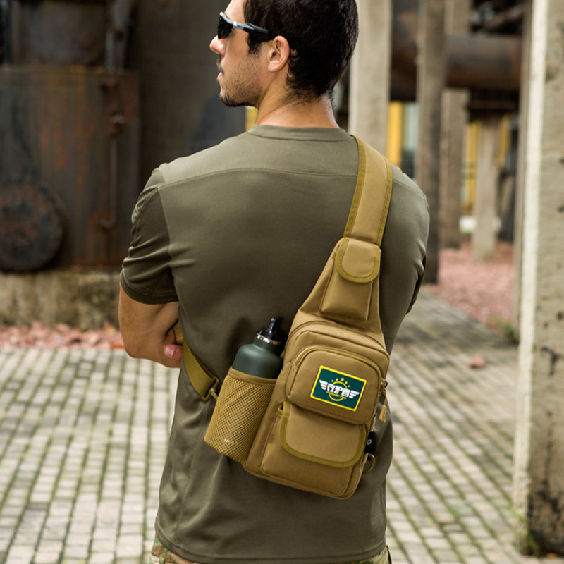 New breast bag male shoulder slug bag outdoor sub-sports skinny sacks canvas multi-functional pocket slingshot bag