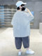Boys' Summer Outfit 2025 New Children's Fashion Thin Sports Set for Older Boys, Summer Striped Stylish Trendy
