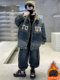 Boys' Winter Clothing Set 2025 New Style Boys' Padded Thickened Denim Jacket for Older Children Autumn and Winter Children's Clothing Trendy