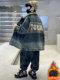 Boys' Winter Clothing Set 2025 New Style Boys' Padded Thickened Denim Jacket for Older Children Autumn and Winter Children's Clothing Trendy