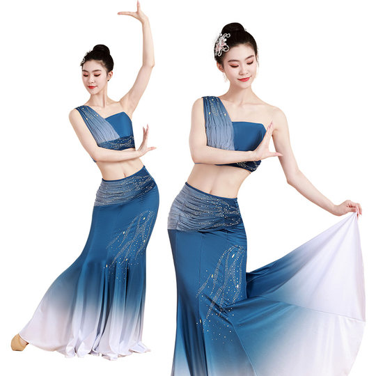 傣族舞蹈服装女2025新款西双版纳孔雀舞渐变演出服成人艺考套装