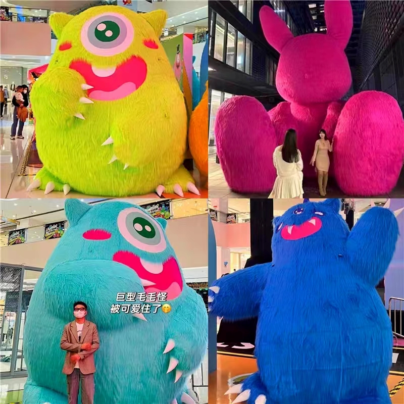 Inflatable plush cartoon mascot rabbit love model custom flower net red mall beauty decoration