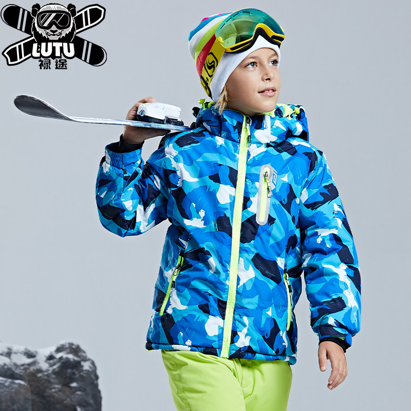 Korean Children's Ski Suit Set for Girls, Outdoor Thickened Waterproof and Windproof Boys' Baby Ski Jacket and Pants Equipment, Trendy