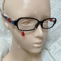 vintage millennium pearl tears blood blood drop glasses gem design remake homemade myopia can be matched