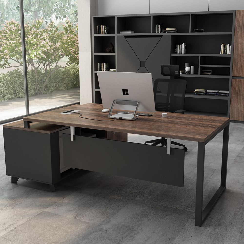 Minimalist modern office furniture manager table single head desk staff desk desk chair combination