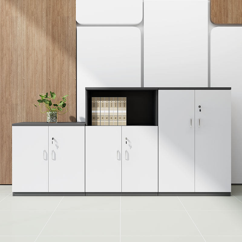 Office furniture file cabinet wooden low cabinet combination tea cabinet office cabinet with lock locker simple and modern