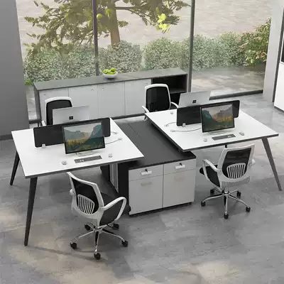 Office staff computer desk industrial wind office table and chair combination 4 6 studio staff card holder