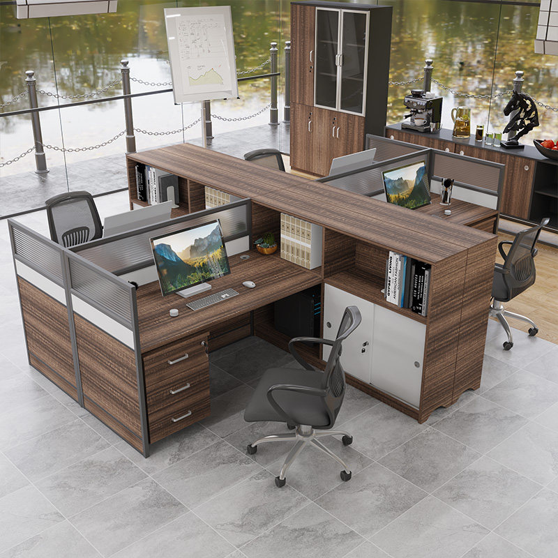 Screen partition financial staff combination desk double simple modern office furniture staff office desk and chair