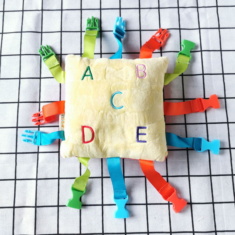 Baby early education educational toys buckle children's plush toy comfort cloth play finger exercise identification color matching