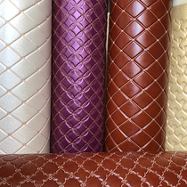 Embroidered soft bag leather fabric with sponge anti-collision refurbished bedside background wall thickened wall soft bag Kang wall