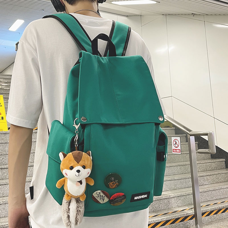 ins tide cards double shoulder bag men's fashion casual travel bag large capacity briefing bag high school college student bag girl