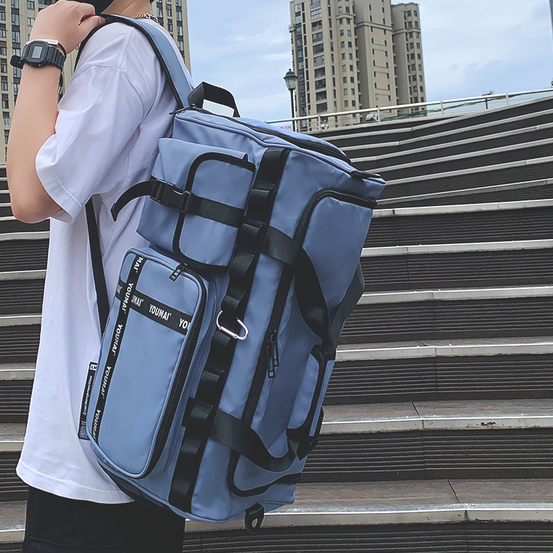 Excursion bag men's handy large capacity women's backpack storage luggage bag travel portable fitness bag dry and wet separation