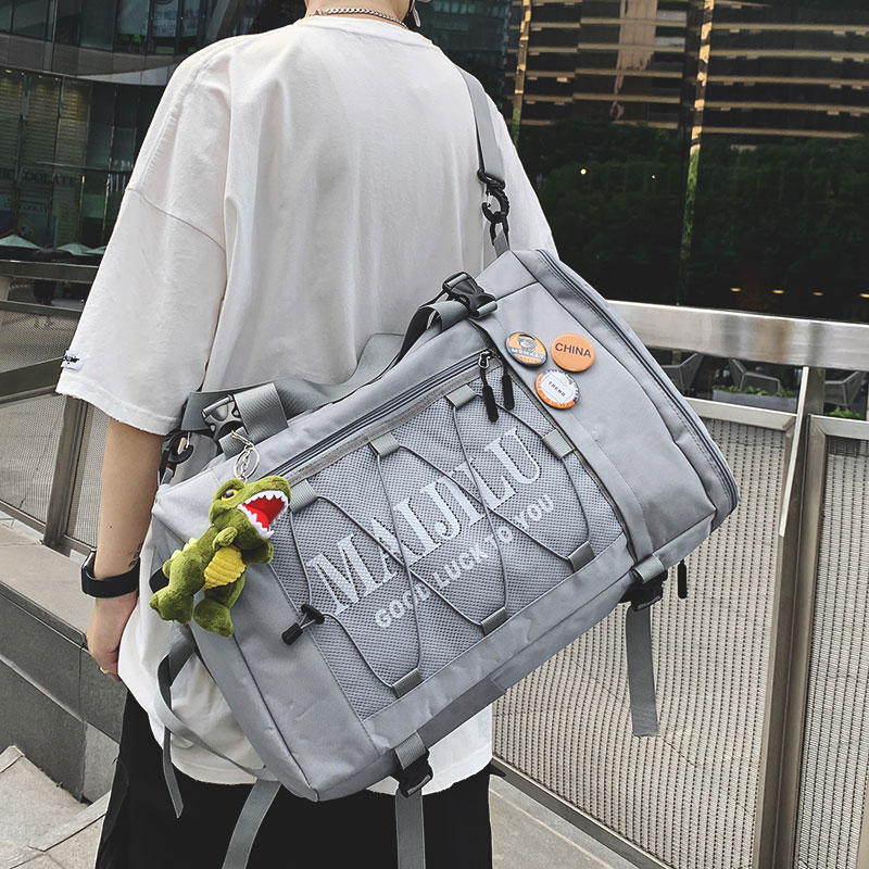 Double Shoulder Bag Men 2022 New Large Capacity Hand Multifunction Women's Bag Luggage Bag Casual College Student Travel Bag