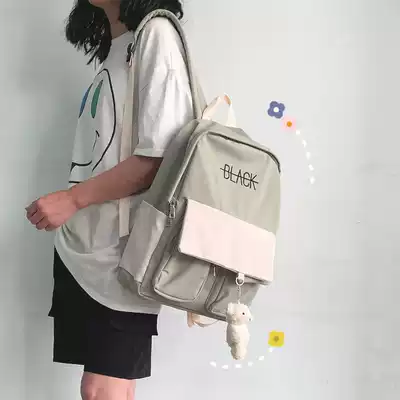 Schoolbag female Korean version of high school students ins Japanese Harajuku girl backbag son series Joker hipster backpack female