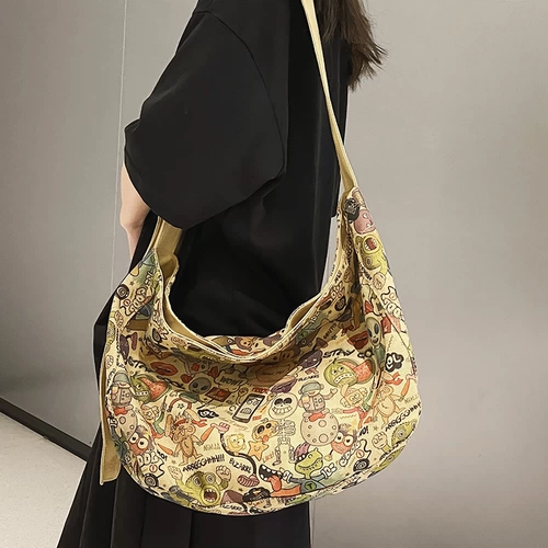 Вместительный и большой брендовый японский шоппер, сумка через плечо, подходит для студента