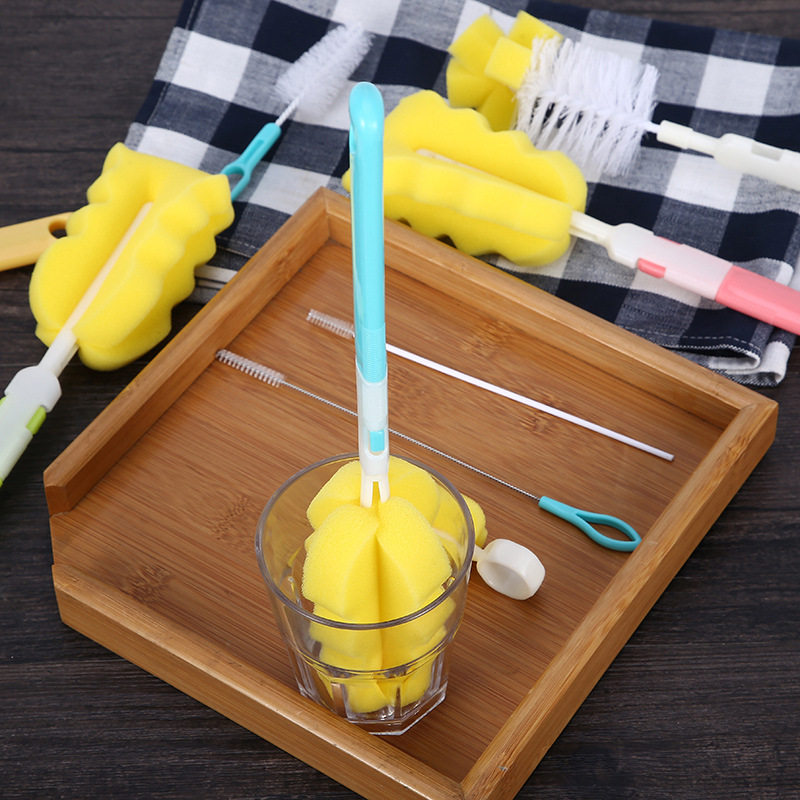 Bottle brushed mug mug with long handle water glass brushed rotating sponge cup brushed straw brush without dead angle pacifier cleaning