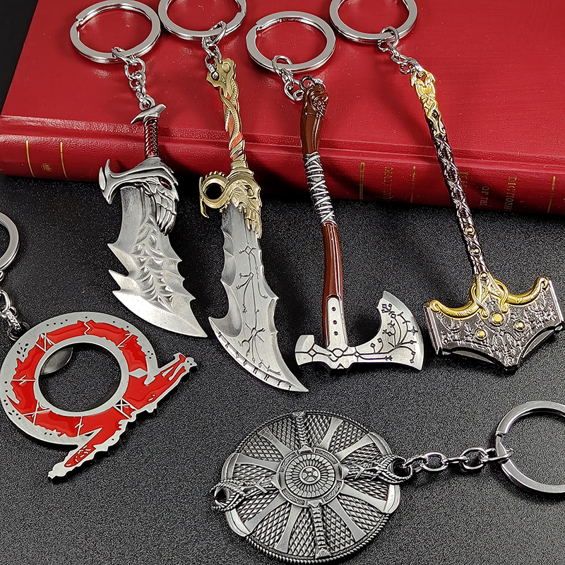 God of War 5 Merchandise Chaos Blade Keychain Leviathan Axe Shield Keychain Chain Pendant