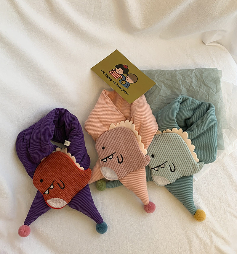 Autumn Winter Dinosaurs Little Monsters Children Scarves women's cute male babies Children surrounding neck Han version 100 hitch warm neck cover