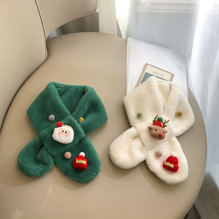 Festive Gifts Cute Little Deer Children Scarves 100 hitch winter Baby thickened Warm Fleece Scarf