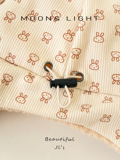 Baby hat autumn and winter female baby rabbit plush thickened warm children's fetal hat newborn baby ear protection hat