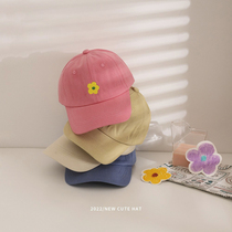 Childrens hat 2022 spring summer new flower embroidery trendy baby duck tongue cap boy girl sun-shading baseball cap