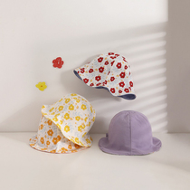 Double Sided Children Hat Spring Summer New Fields Garden Wind Flowers Little Fresh Baby Sun Beach Pelvic Hat Baby Fisherman Hat