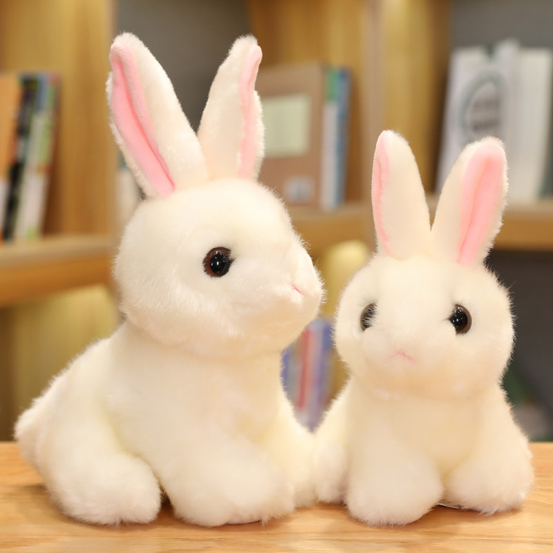 Simulation rabbit plush toy Korea cute rabbit doll white rabbit doll girl heart doll trumpet girl