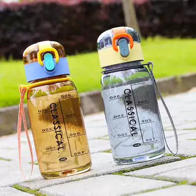 Water Cup female cute student summer children portable rope sports plastic cup tea compartment with walking cup anti-drop water bottle