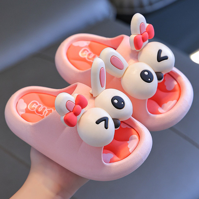 Children's sandals and slippers stepping on shit feeling girls summer cartoon cute non-slip indoor bath soft bottom slippers baby slippers