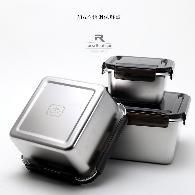 316 Antibacterial stainless steel belt cover 304 pickle box corrosion resistant seal seal box is a refrigerator