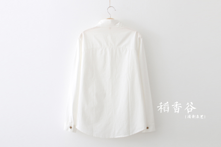 Daoxiang Valley / Phiên bản tiếng Hàn mới của cơ sở văn học tươi mát đa năng mẫu cotton toàn diện áo sơ mi nữ công sở