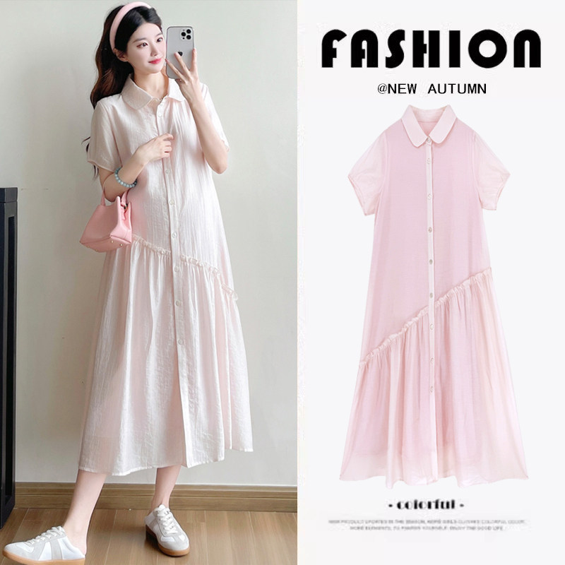 Maternity Dress 2026 New Style for Pregnant Women, High-End French Style Nursing Tencel Shirt Dress, Summer Maternity Dress