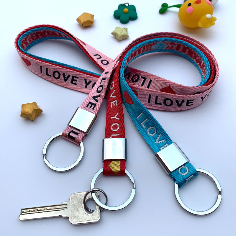 Fresh and Simple Nylon Webbing Anti-Lost Keychain Lanyard for Men and Women, Suitable for Primary and Secondary School Students, School Id Card Holder, Key Lanyard, Keychain