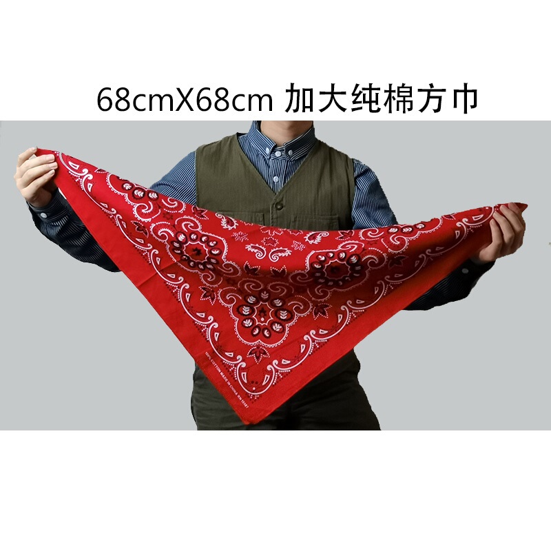 Pure Cotton Vintage Paisley Large Square Scarf Street Outdoor Headscarf Face Scarf Hip Hop Oversized Thin Bandeau