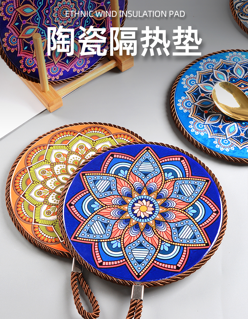 Ceramic heat insulation pads ironing table mat Japanese cup mat bowls mat household creative plate mat mat the eat mat decoration