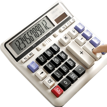 Deli office financial calculator with large screen and large buttons