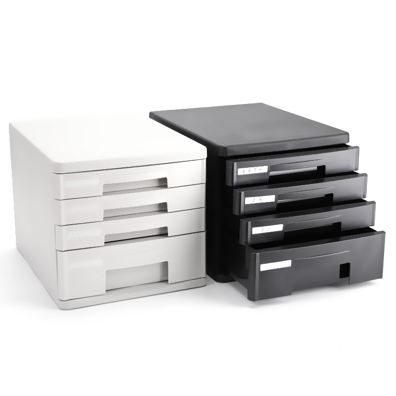 Effective Desktop File Cabinet With Lock Four Layer Folder Storage