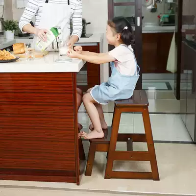 Norton Berg solid wood folding ladder stool Household ladder stool footstool stool Kitchen high stool Children's small bench ladder stool