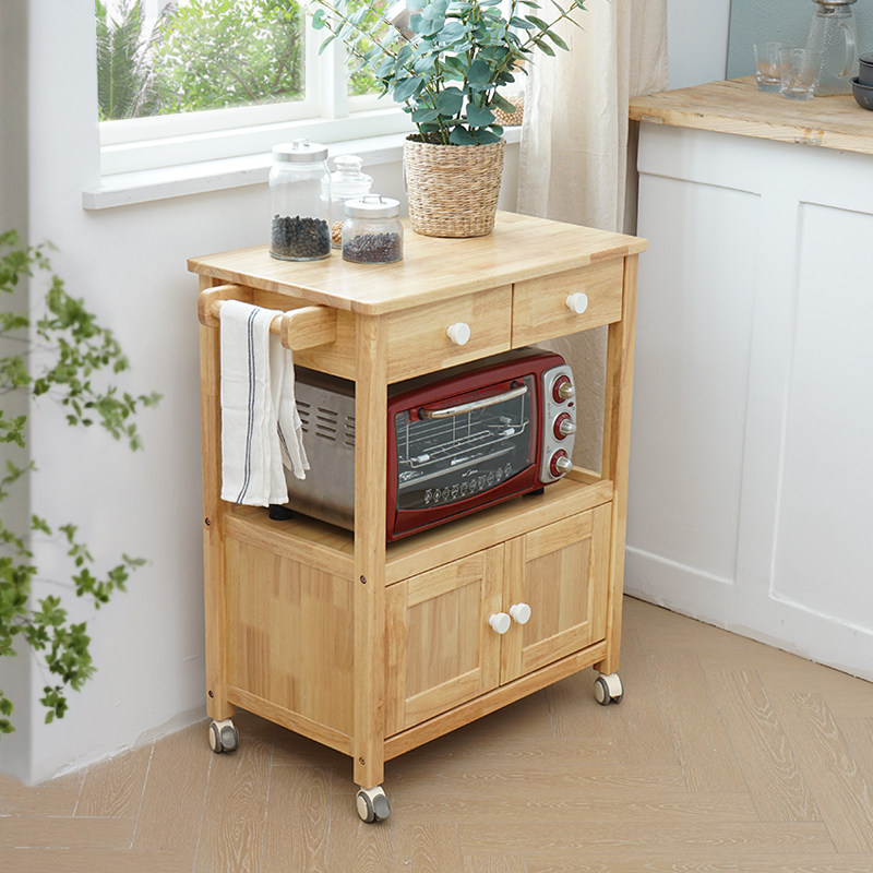 Solid Wood Narrow Type Dining Cabinet Mobile Home Kitchen Containing Cabinet Side Cabinet Holding Cabinet Day Style Nordic Tea Water Cabinet Dining Car