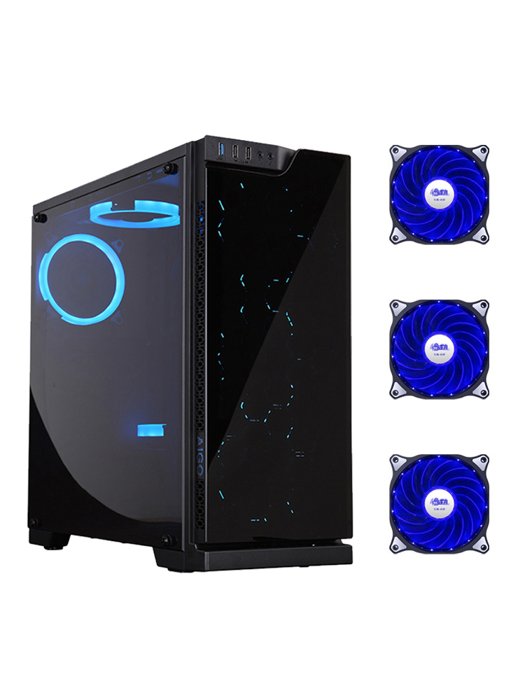 Aigo Patriot Dazzle Shadow desktop computer case Game water-cooled main case Glass front panel large side penetration