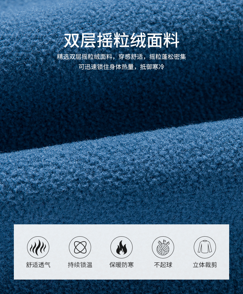 拓路者 男士加厚防风 摇粒绒外套 YKK拉链 图2