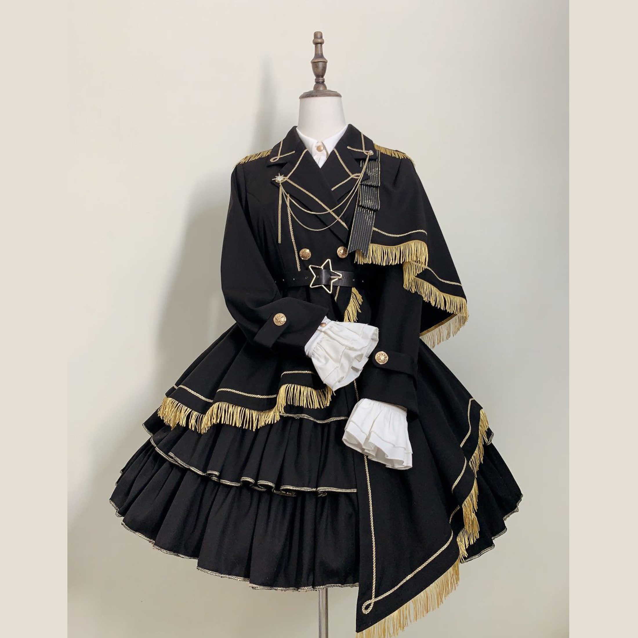 沉默火星-星巡夜骑士军lo礼服式高腰裙打歌服:让你成为舞台上的闪耀之星!-lolita-淘宝好物网