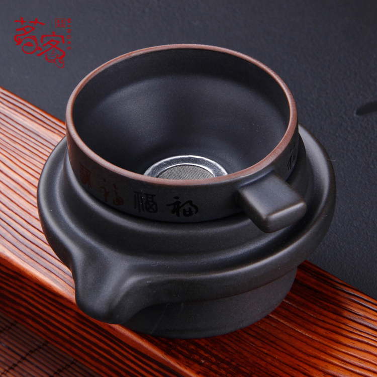 (daily special price) tea set accessories filter tea machine tea leakage creative stone grinding filter Kung Fu Purple Sand stainless steel strainer