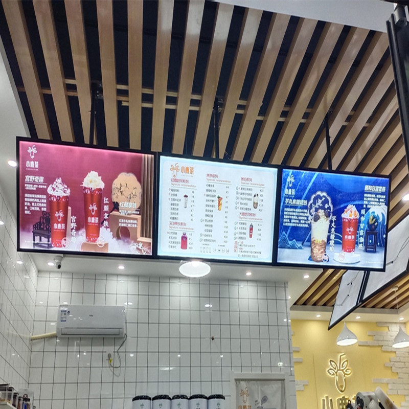 Customized ultra-thin ordering milk tea shop TV menu light box billboard wall-mounted display card hanging indoor signboard