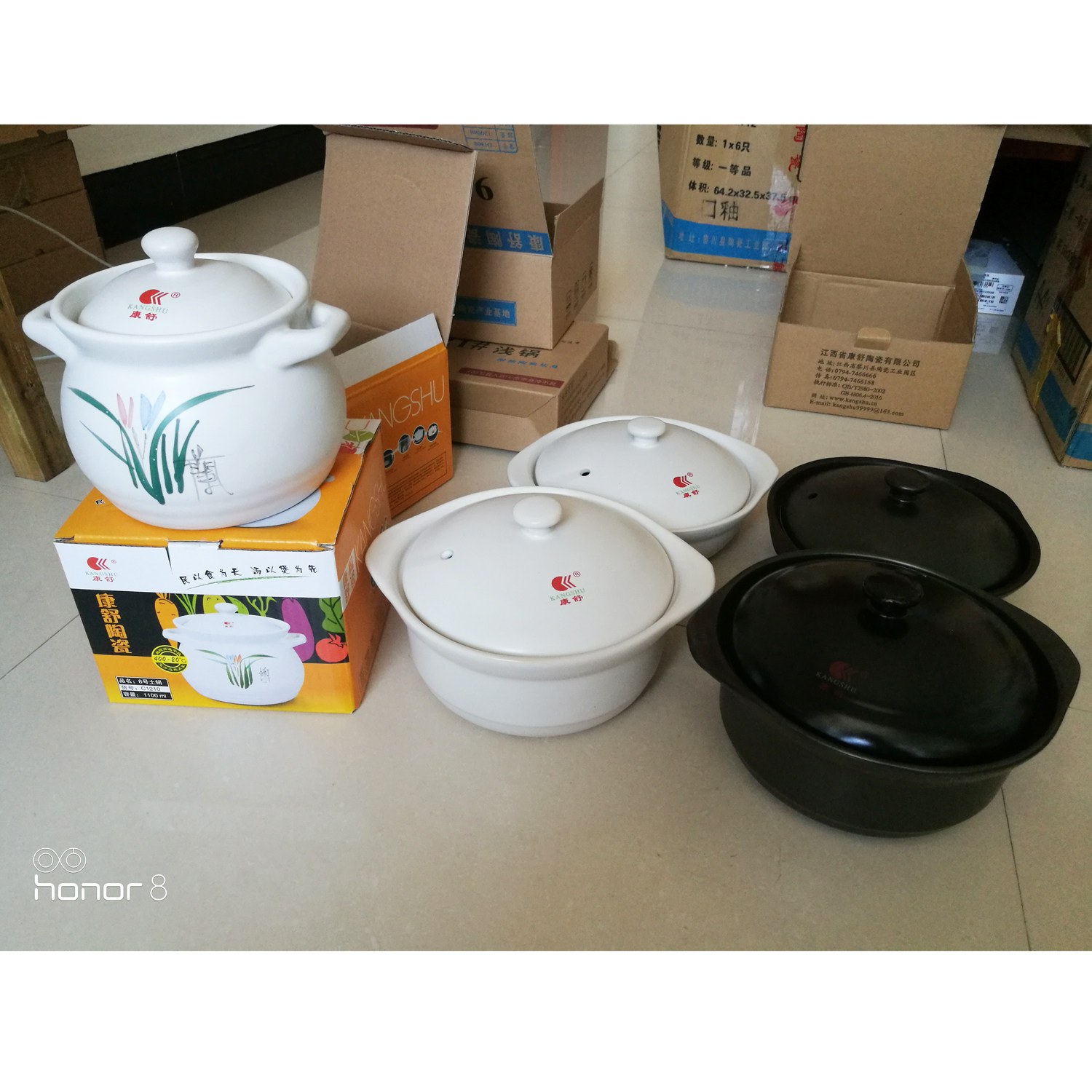 Kangshu ceramic pot casserole stew pot high temperature cooking porridge open fire home health soup gas small old-fashioned