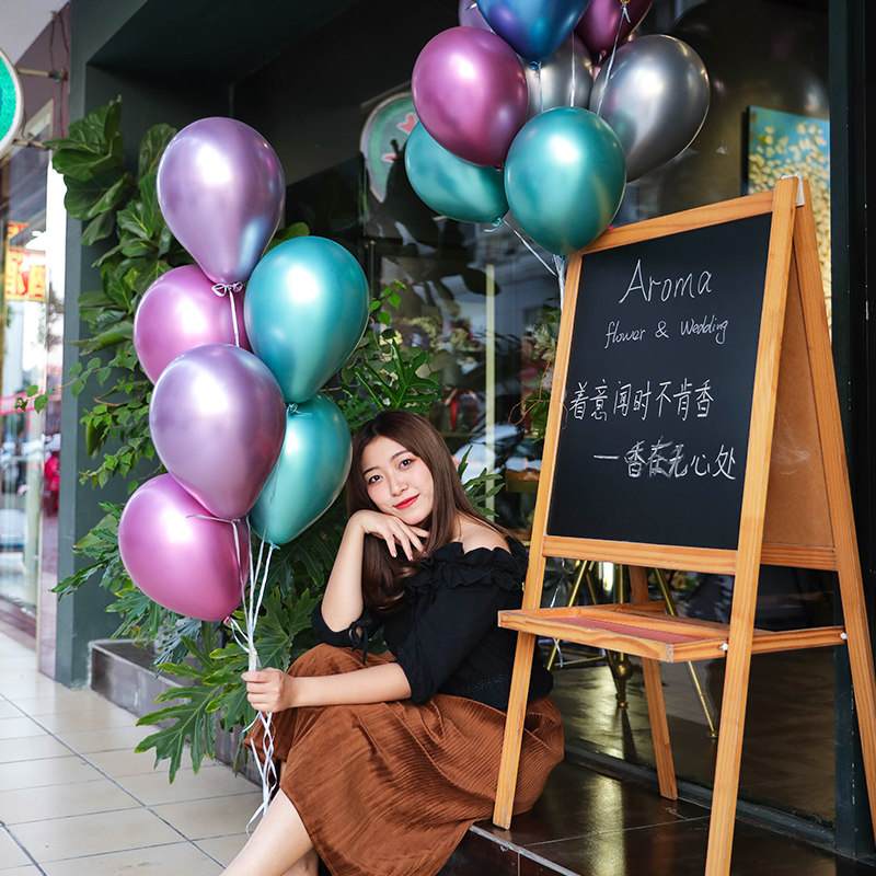 Wedding Wedding Scene Placement Metal Color Balloon Mall Shop Window Decorations Birthday Party Photo Props