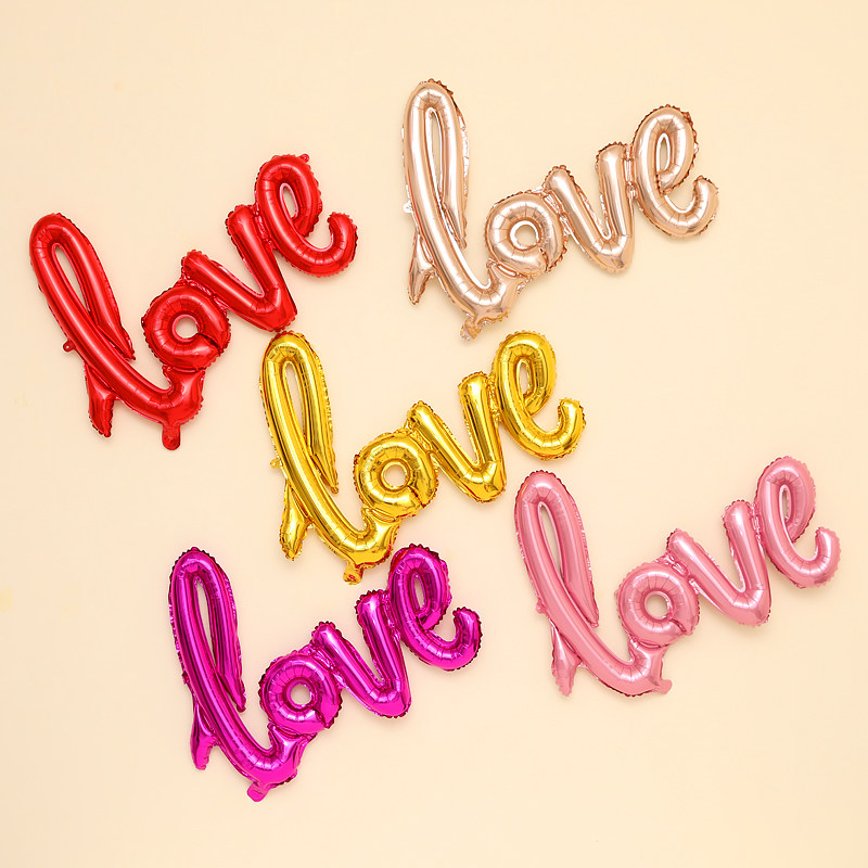 Wedding Arrangement LOVE Tandem Aluminum Film Balloon Wedding House Wedding Cours Wedding Balloons Valentine's Day Decorations Birthday Party