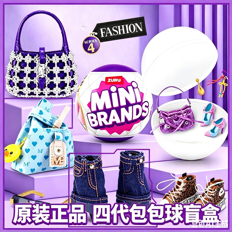 Zuru Five Times Mini Fashion Ball Surprise Bag Ball Fourth Generation Blind Box Girl Mini Toy Minifashion