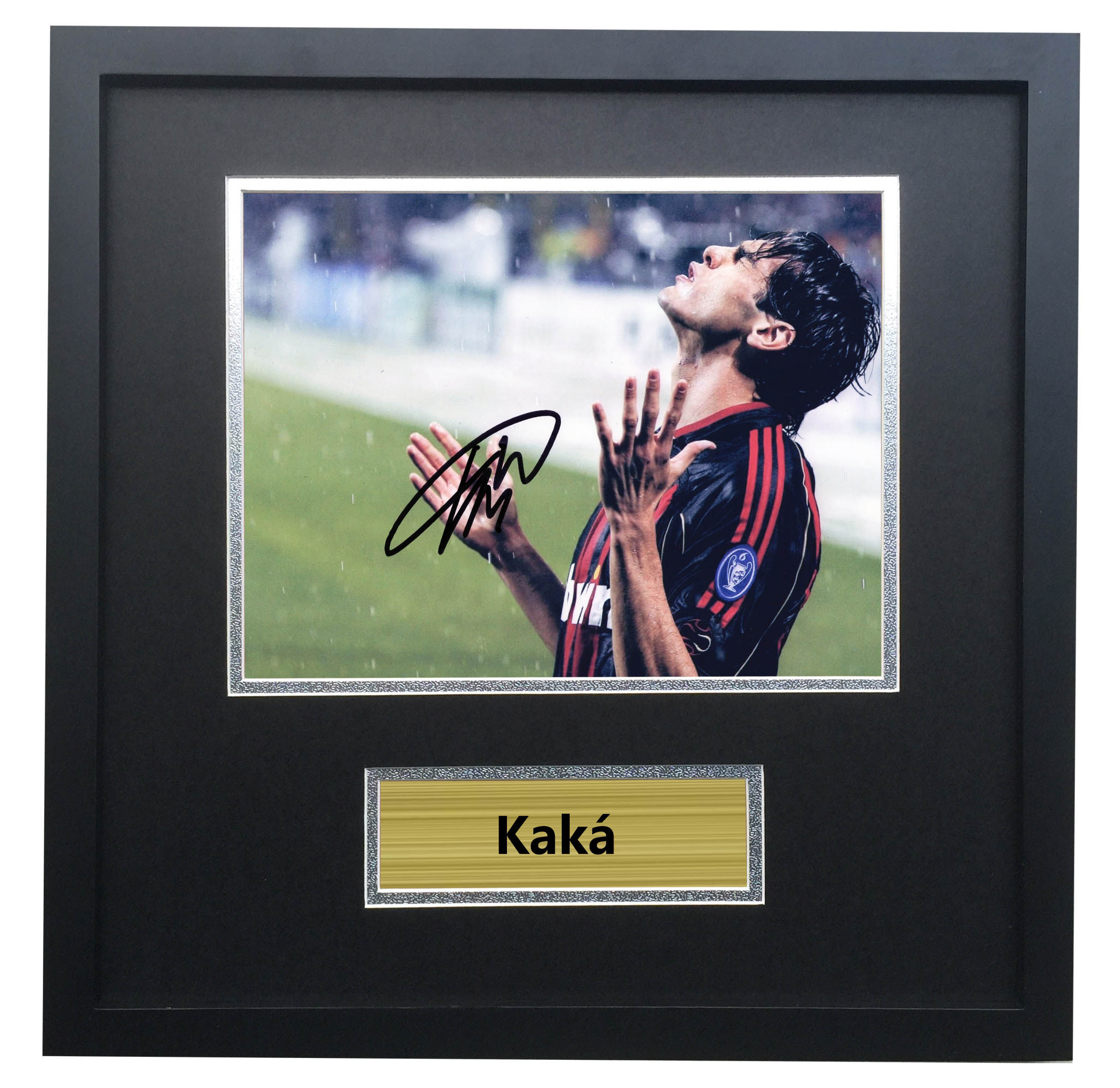 卡卡ac米蘭親筆簽名復刻照片玻璃裱框相框背景牆裝飾畫