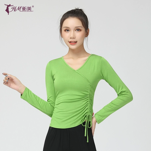 Танцевальная одежда Топы для женщин для взрослых с длинными рукавами танцевальная одежда Модальная китайская классическая современная танцевальная одежда осень